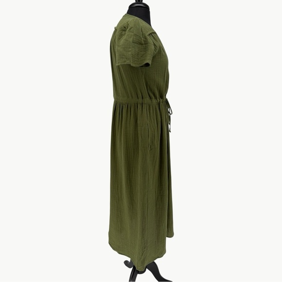 NWT Christy Dawn The Dawn Cotton Gauze Midi Dress | Sz Small | Forest Green - Picture 8 of 16